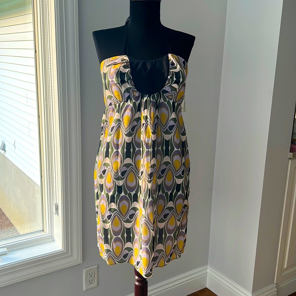 Milly of New York Mid Mod Cotton/Silk Halter Dress, Size 8, NWT!